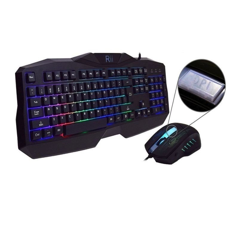 Kit tastatura si mouse gaming, iluminata