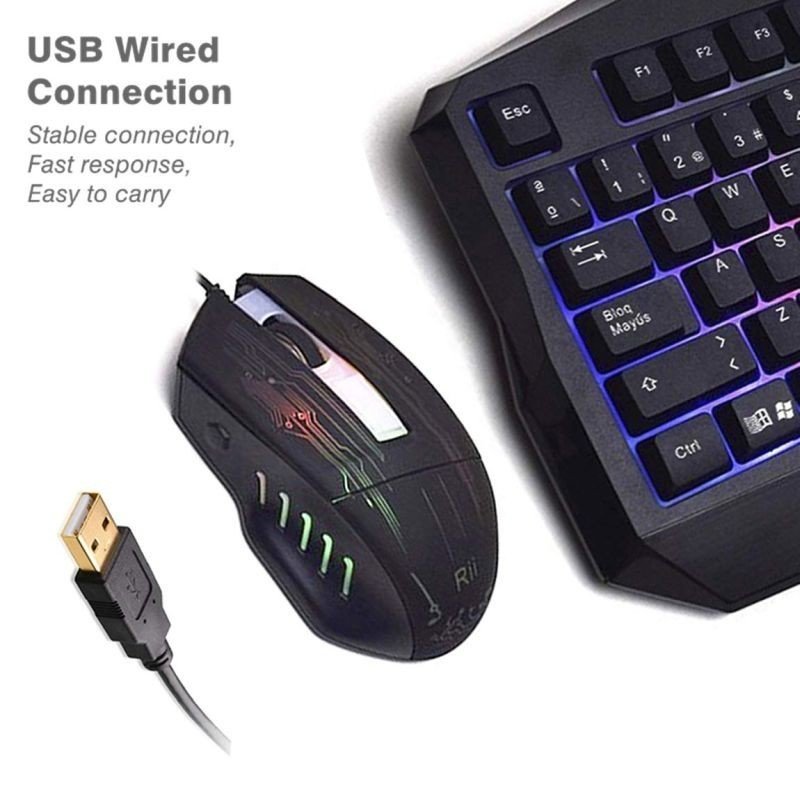 Kit tastatura si mouse gaming, iluminata